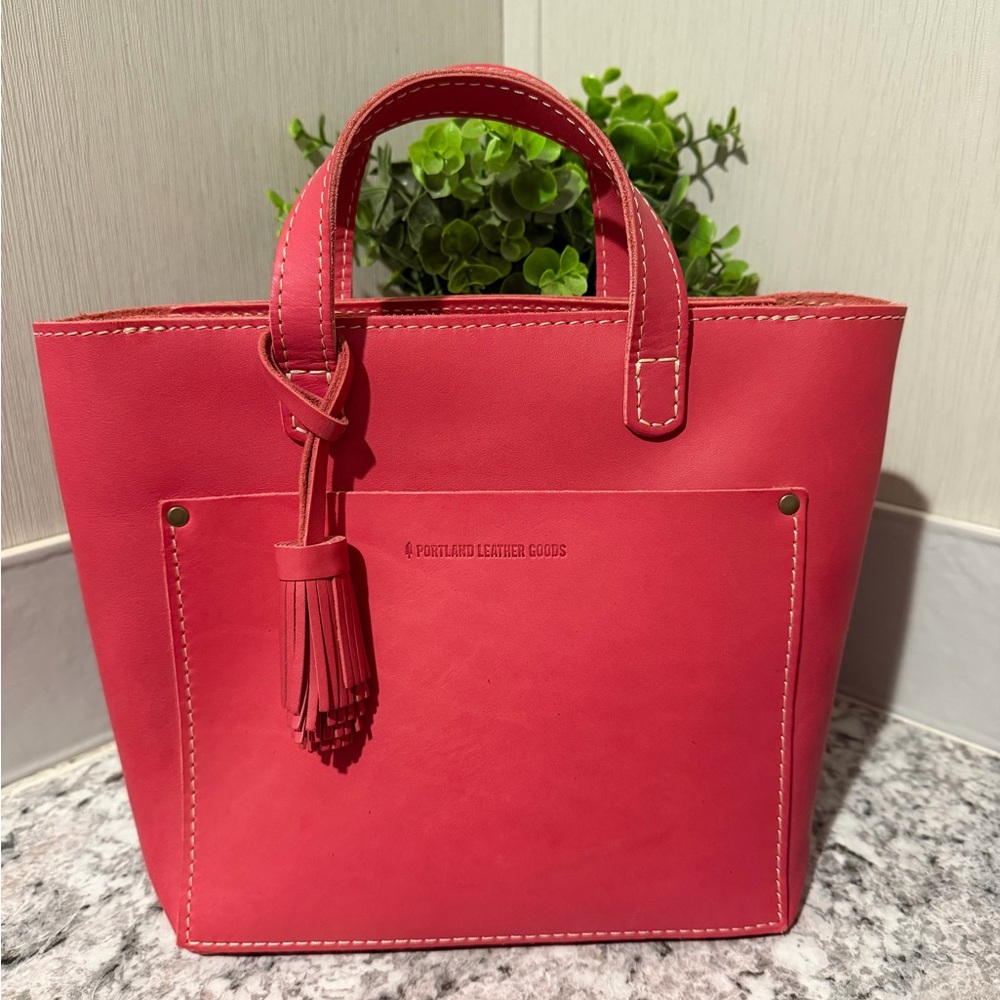 Portland Leather Tulip Mini Crossbody with matching pom tassel